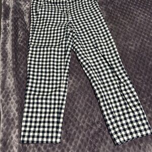 J. Crew Navy and White Checkered Pants